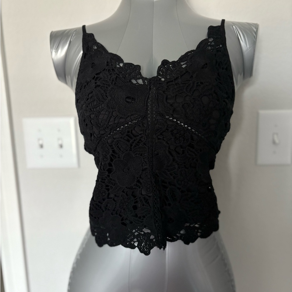 Ambiance Black Lace Crop Top